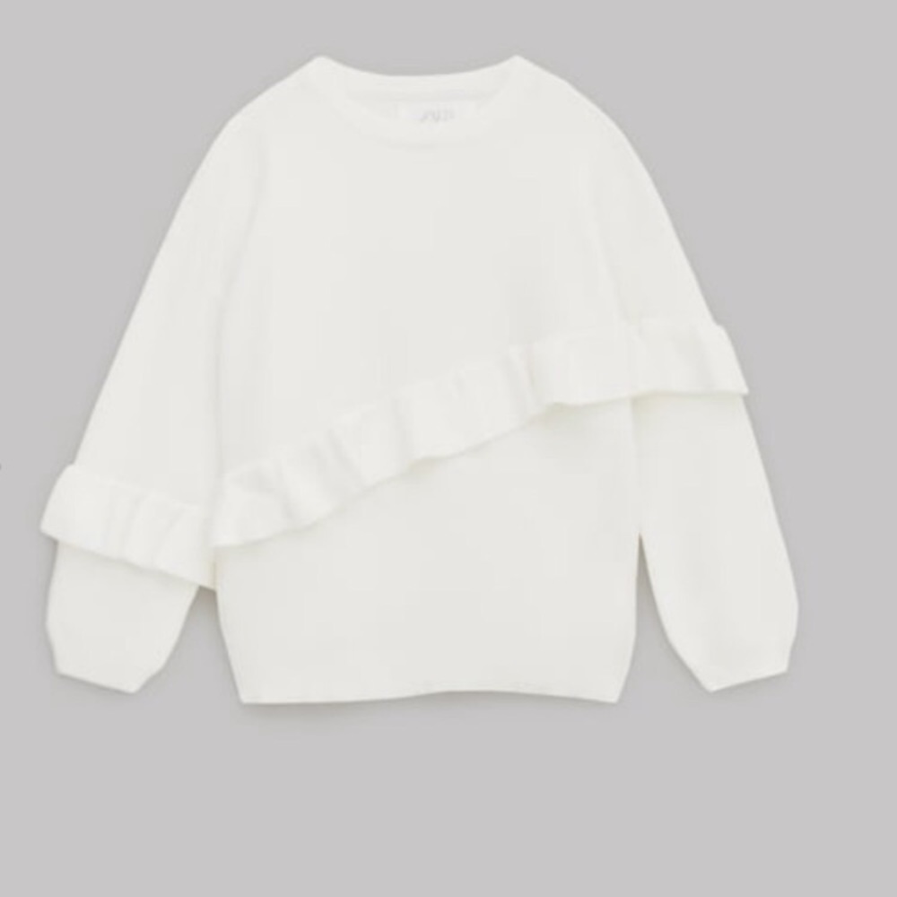 Zara white ruffle sweater